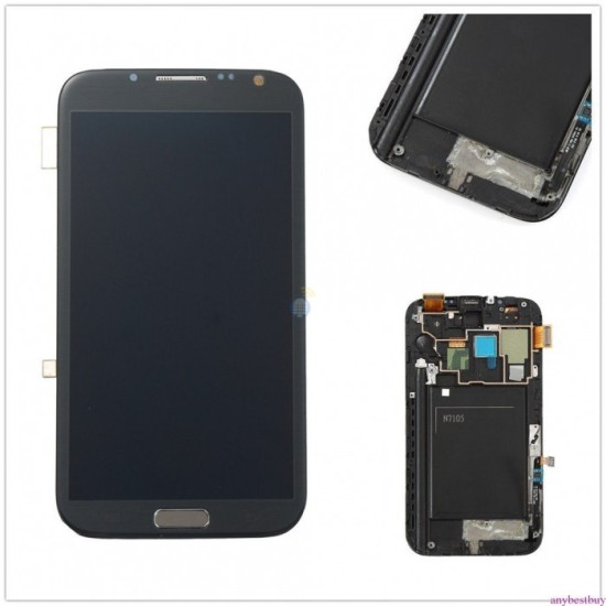 TOUCH+DISPLAY WITH FRAME SAMSUNG GALAXY NOTE 2 GT-N7105 5.5"GREY